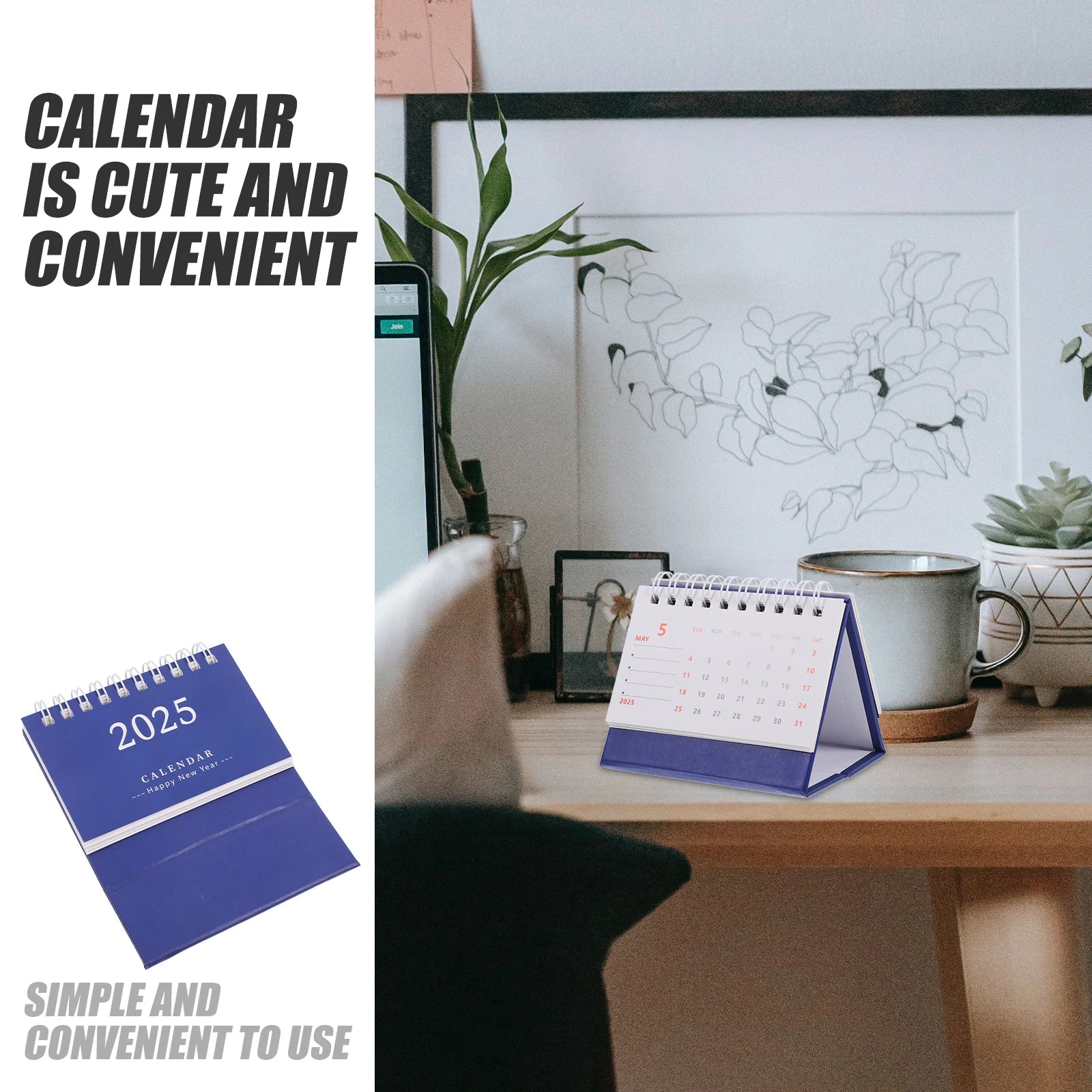 2025 Desktop Calendar Simple Notepad Daily Use Standing Calendar Household Calendar Decorative Monthly Calendar Home Supply