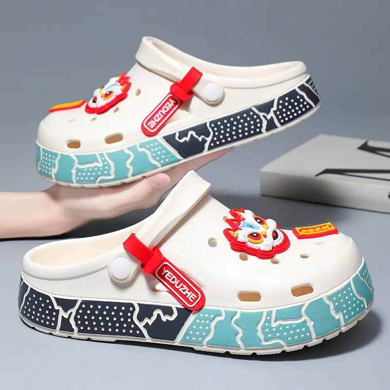 EVA Shoes Men Sandals Summer Cartoon Home Slippers Men Clogs Outdoor Not Slip Platform Beach Sandals Men Slippers Garden Shoes