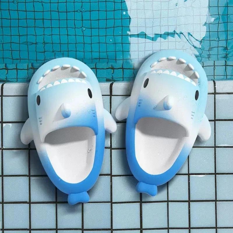 Summer Shark Slippers Women Flip Flops Home Shark Slides Anti-skid EVA Kids Outdoor Flats Shoes For Couples Men Beach Sandals