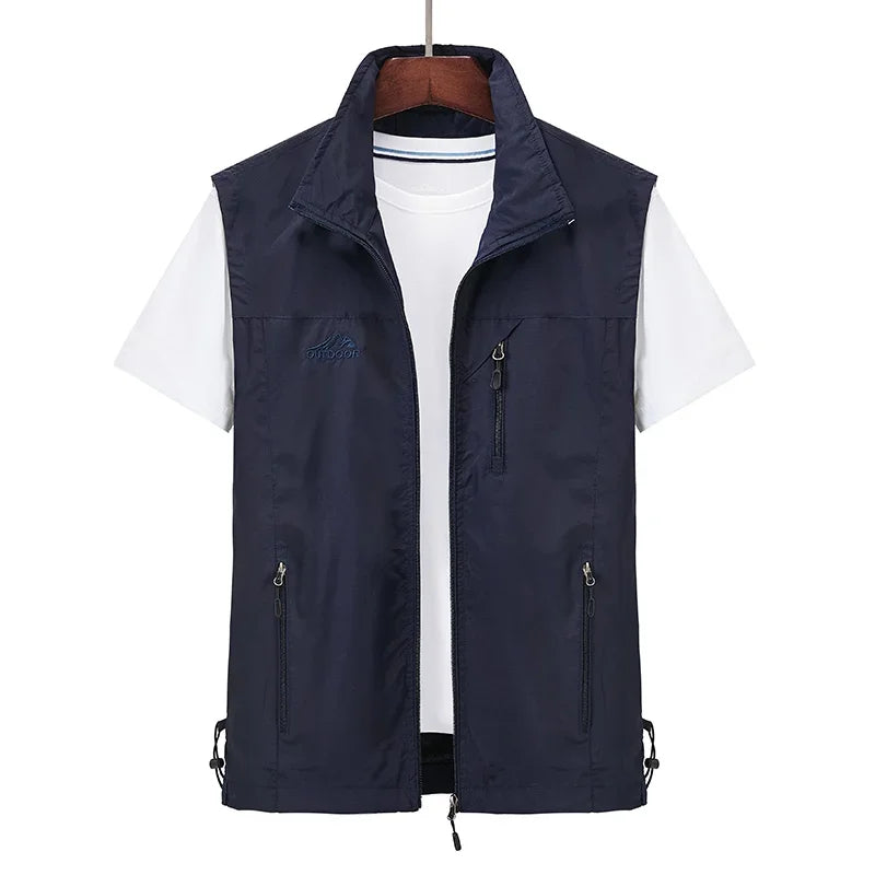 Spring and Summer Vest Jacket for Casual Sports, Waterproof, Windproof, Breathable, Ultra-thin Men's Fishing Vest