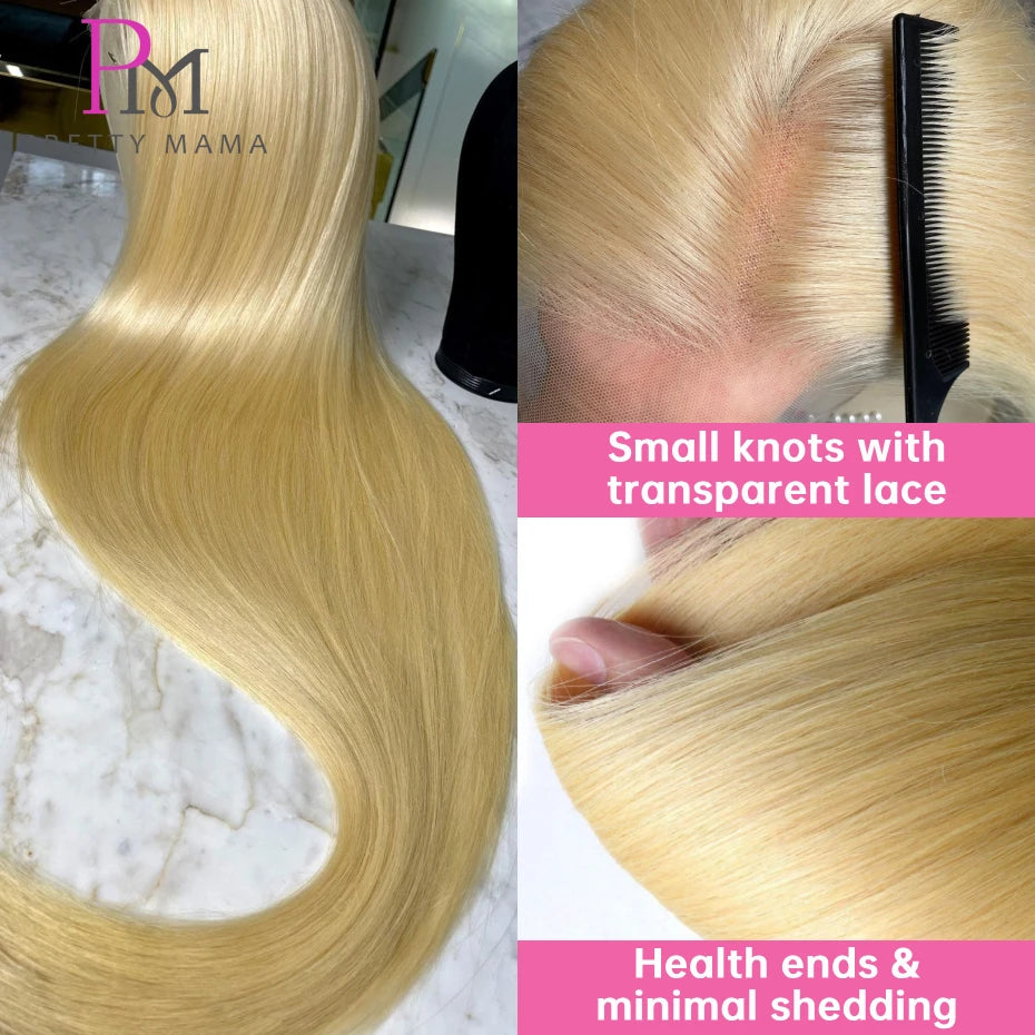 200 Density 360 Lace Front Wig Human Hair Brazilian Straight 613 Honey Blonde Wig Human Hair 13x6 13x4 Lace Frontal Wigs 38 Inch