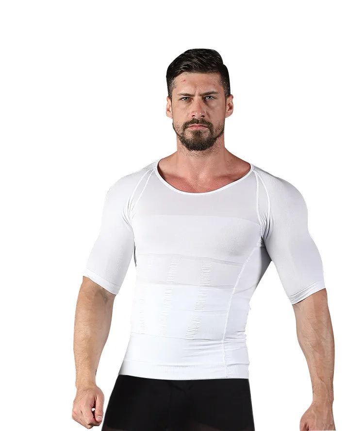 Men's Body Shaper T-Shirts Short Sleeves Corset Stomach Body Shapers Sports Stretch Men's Shapewear Short Sleeves Tank Tops