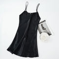WSFSLJWDW Sexy Pajamas Women's Faux Silk Suspender Nightdress Ladies Spring and Summer Ice Silk Thin Halter Home Night Dresses