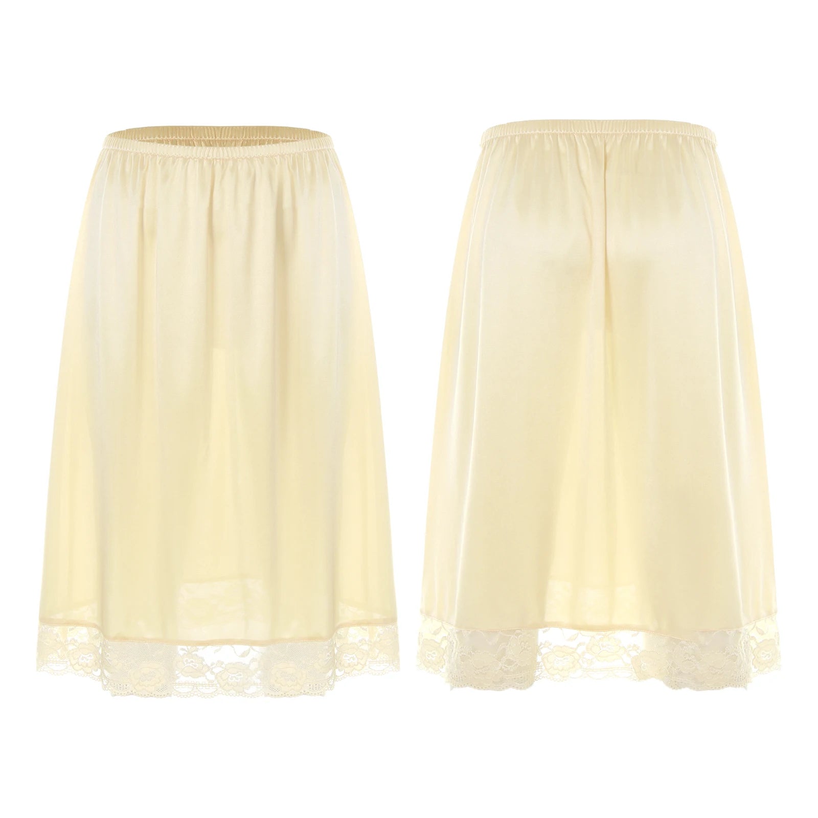 Women Girl Summer Underwear Accessories Long Lining Skirt Half Length Slips Underskirt Bottoms Petticoat Under Dress