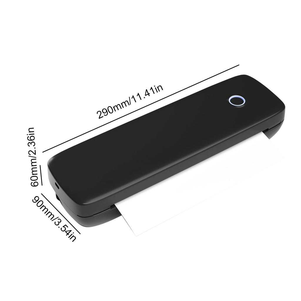 A4 Thermal Transfer Printer USB Wireless&amp Portable Printers with Mobile Computer 2in/3in/4in/8in/8.5in for Office School