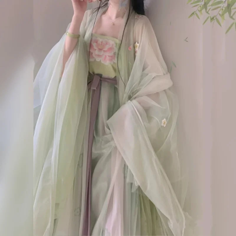 2023 New Hanfu China Ancient Traditional Hanfu Set Female Cosplay Costume Summer Big Sleeve Fairy Hanfu Loose Suit Chinese Dress
