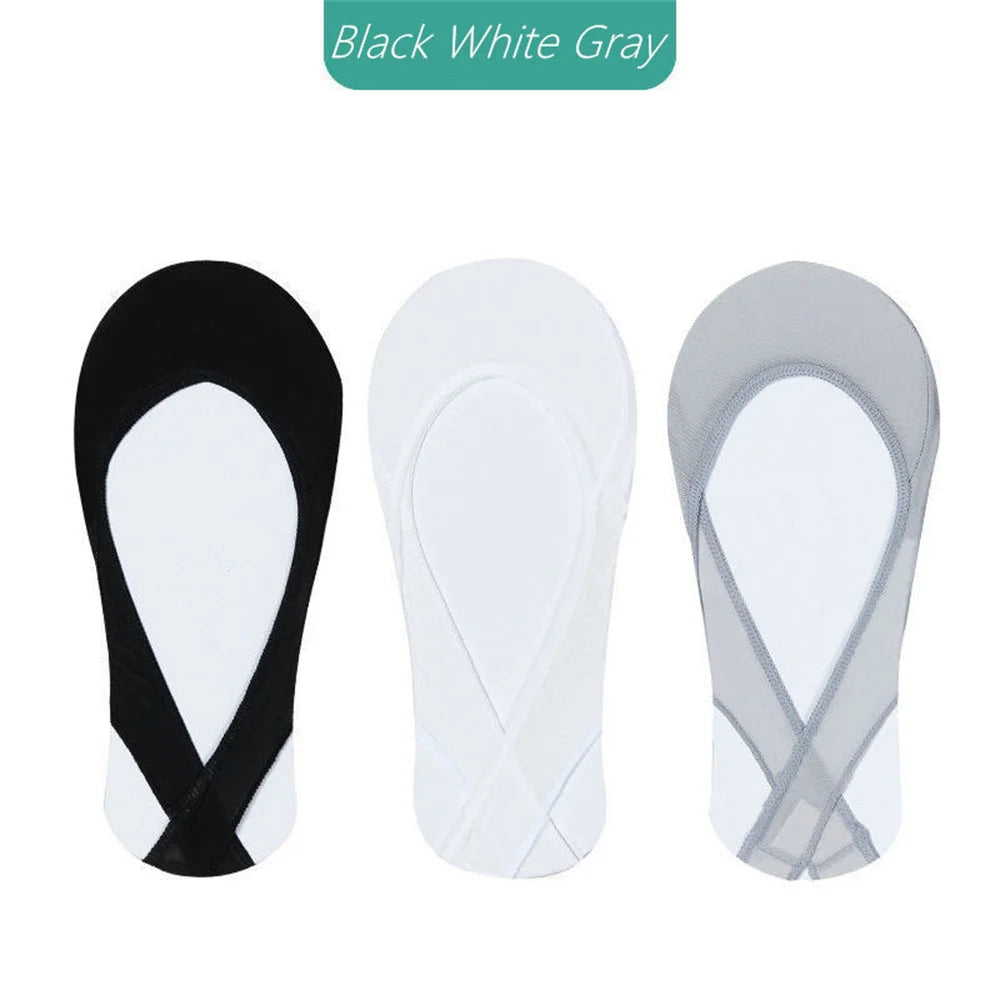 Invisible Boat Socks Non Slip Silicone 3 Pairs