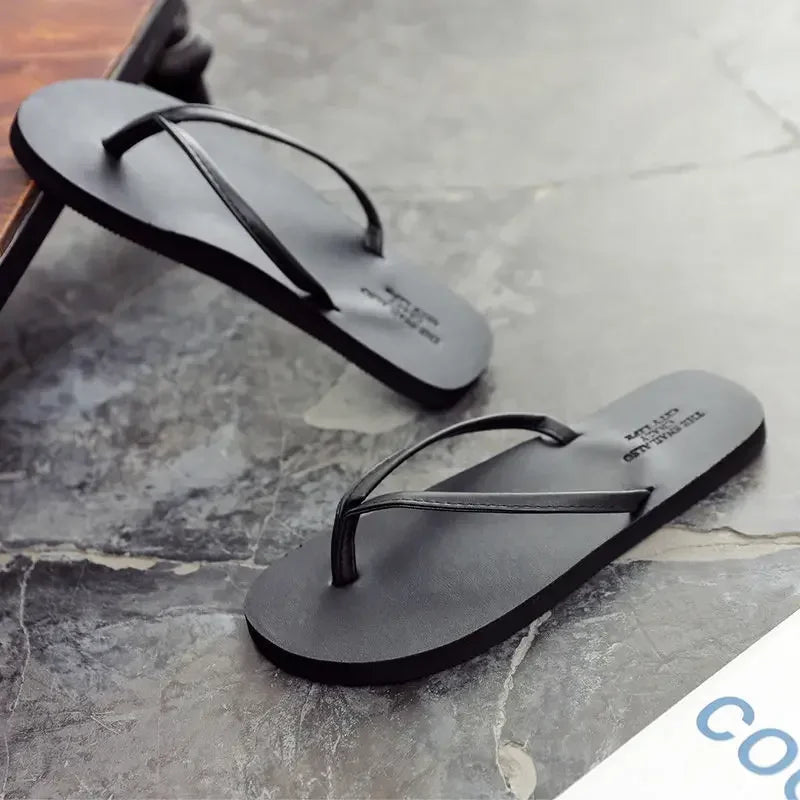Fashion New Summer Non Slip Comfortable EVA Sole Soft Slippers Men's Flip Flops for Beach Daily 2025 Lovers Slipper Shoes Home