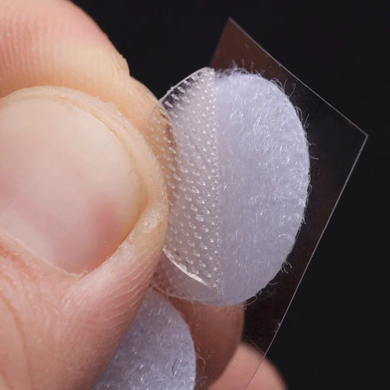 99pairs 10/15/20mm Transparent Sticky Dots Self Adhesive Hook and Loop Fastener Tape Strong Glue Baby Round Coin Tape Sticker