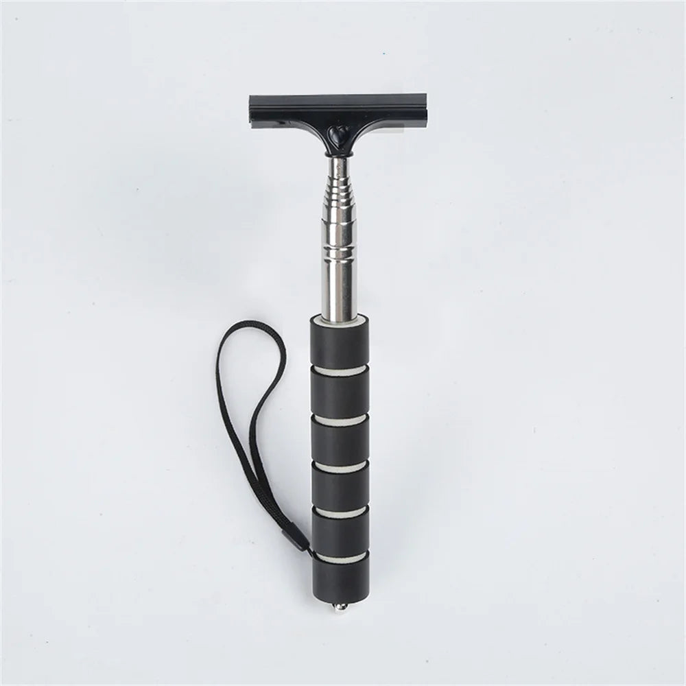 Car Rearview Mirror Wiper Stainless Steel Telescopic Retractable Layered Brush Head Auto Mirror Wash Clear for Auto Accessories