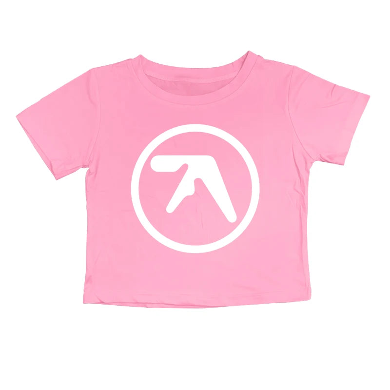 Punk Aphex Twin Print T-Shirt Crop Top Y2k
