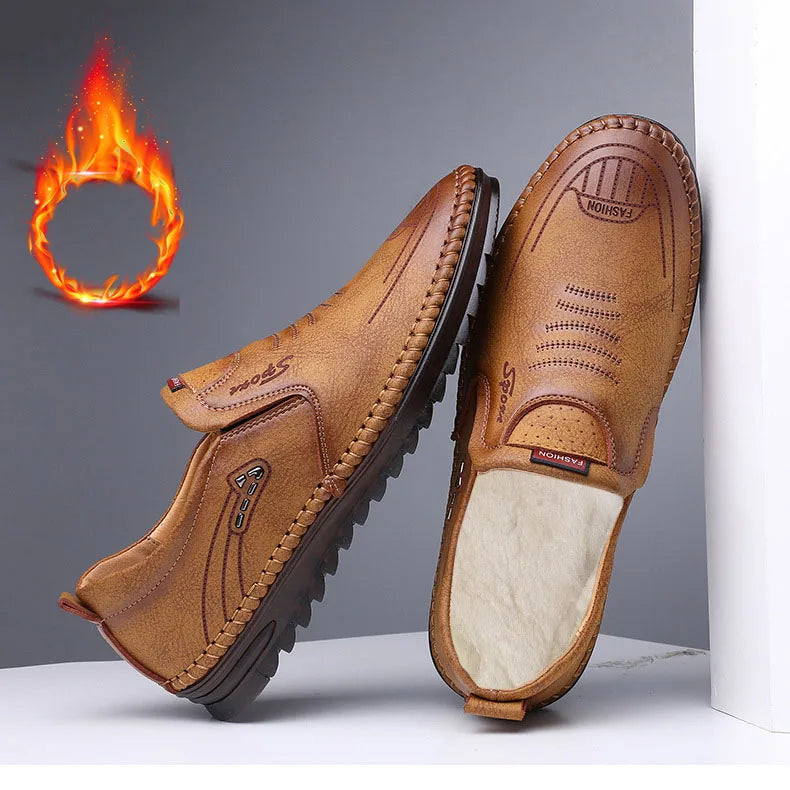 High Quality Men Shoes Handmade Leather Footwear Male Casual Business Flats Outdoor Soft Soled Travel Sneakers Brand Moccasins