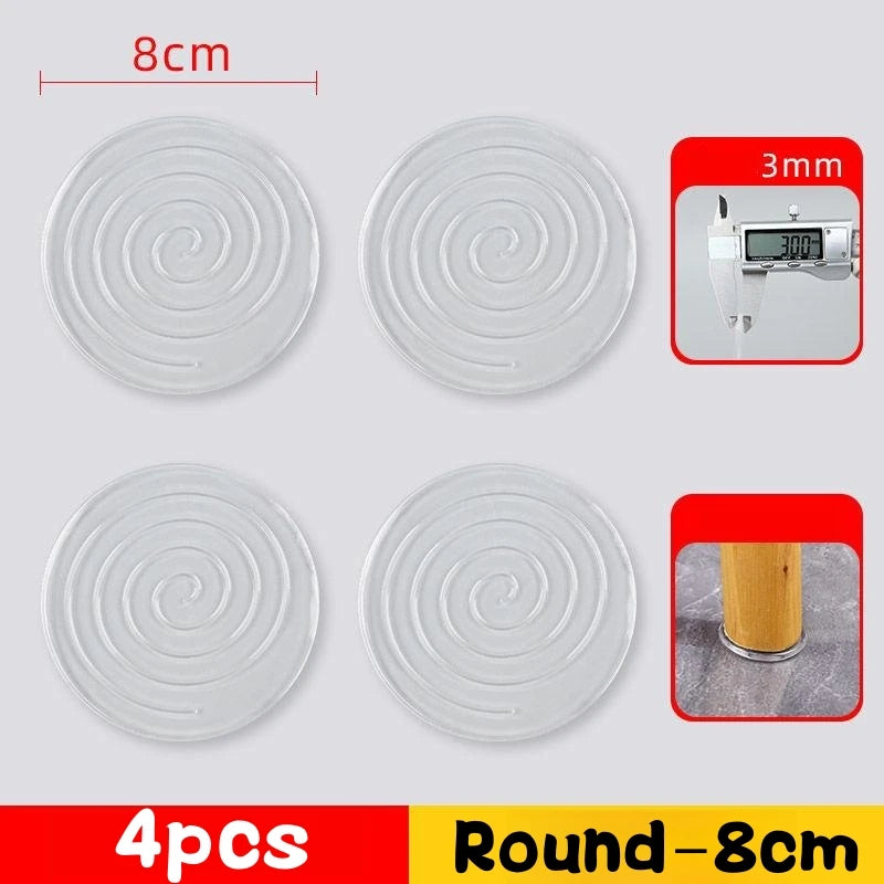4Pcs Anti Vibration Pads for Washing Machine Chair Leg Protectors Non-slip Mat Mute Silicone Stickers Sofa Furniture Feet Cover