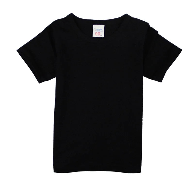 100% Cotton Summer Boys T Shirts Children's Tops Plain Cotton Girls Tops 14 Colors Teenager T-Shirts Kids T-Shirts for 1-14Years