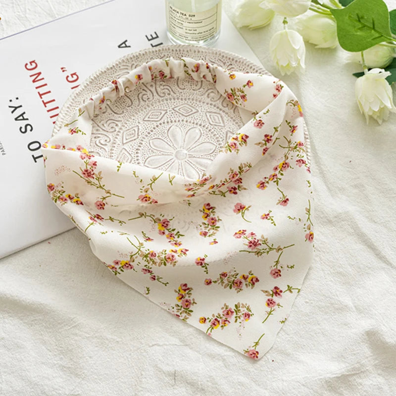 Floral Turban Triangle Hair Scarf Headband
