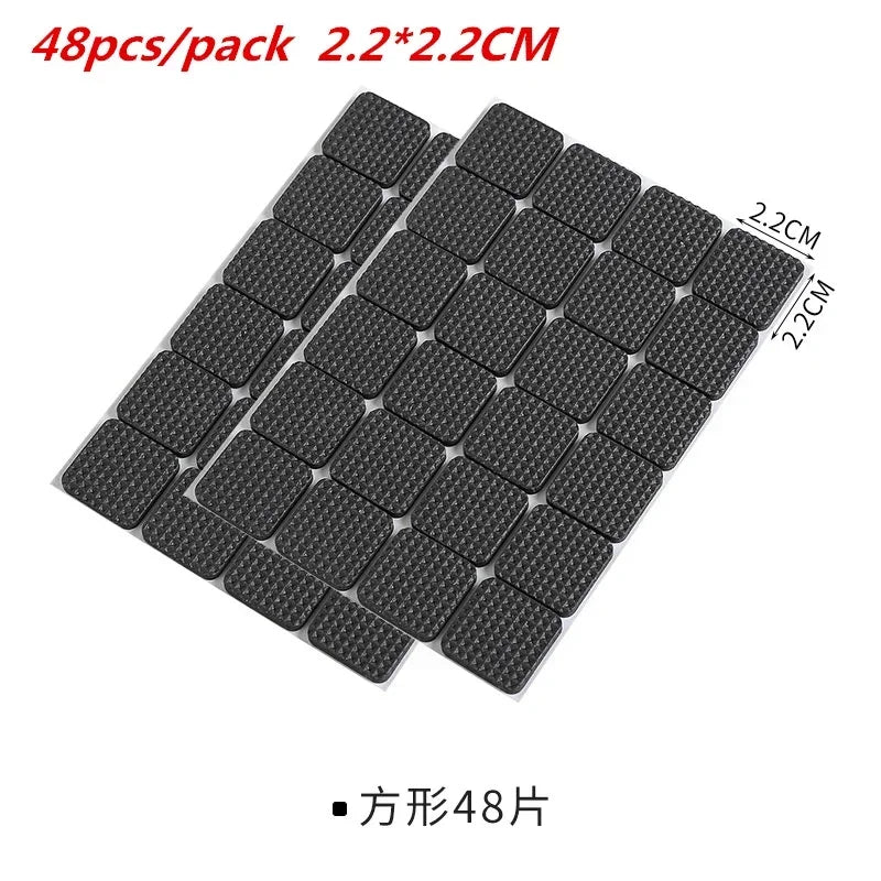 2-48PCS Chair Leg Pads Floor Protectors for Furniture Legs Table Leg Covers Round Bottom Anti Slip Floor Pads Rubber Feet