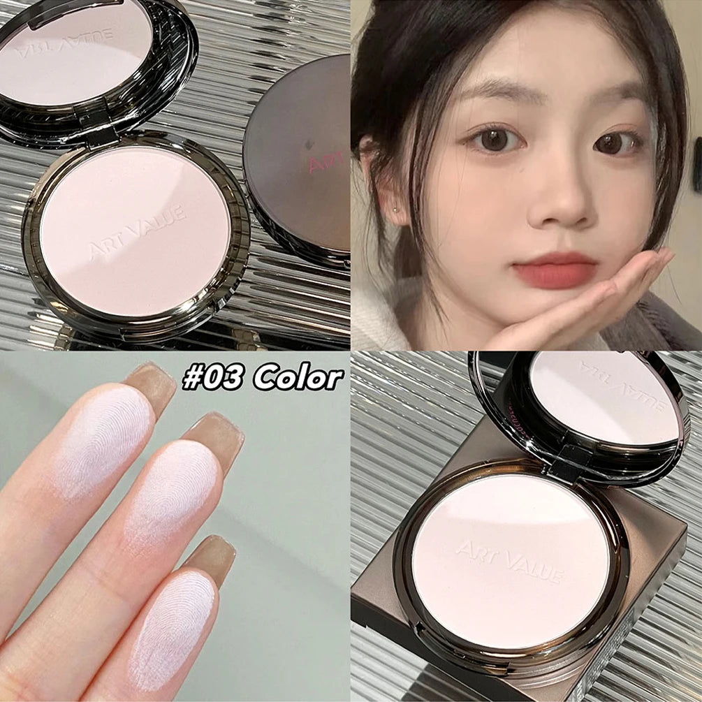 Face Setting Powder Matte Pressed Powder Oil-Control Waterproof Mineral Natural Finish Concealer Makeup Compact Powder Cosmetics