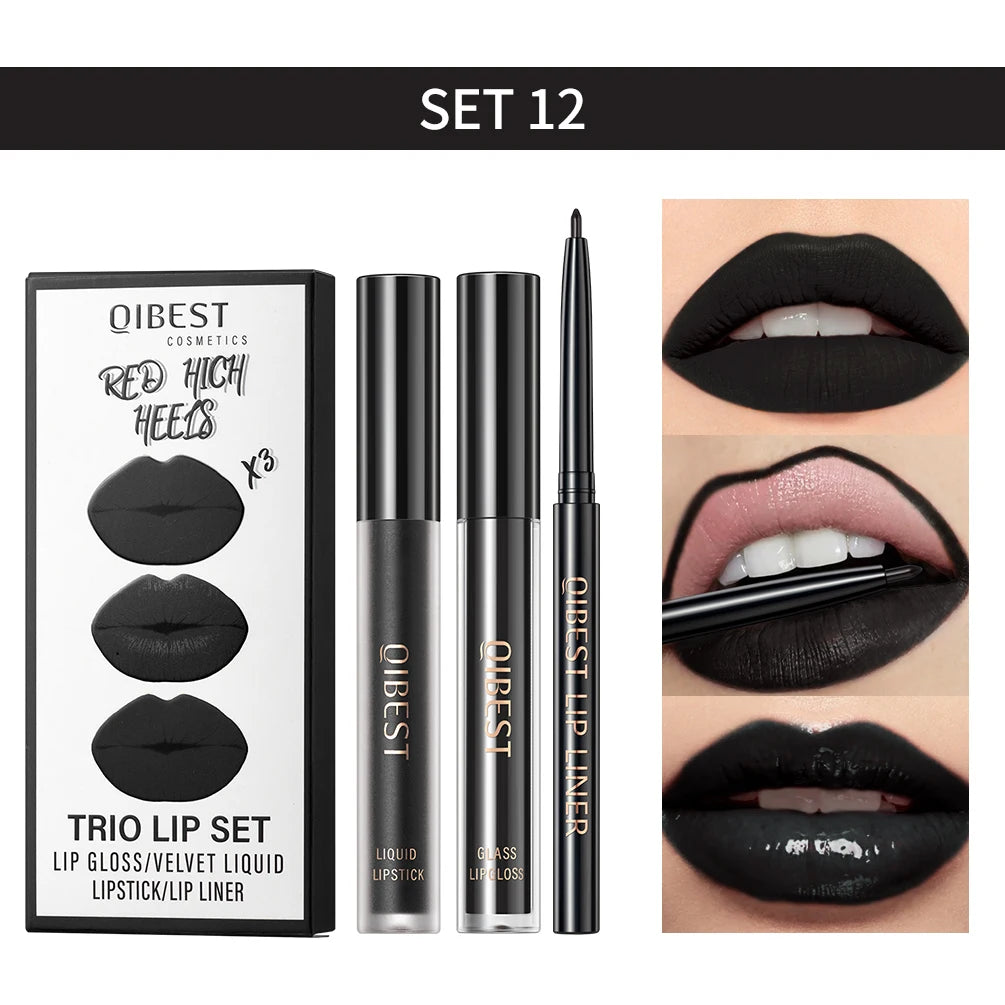 Matte Liquid Lipstick Lip Liner Set 3pcs