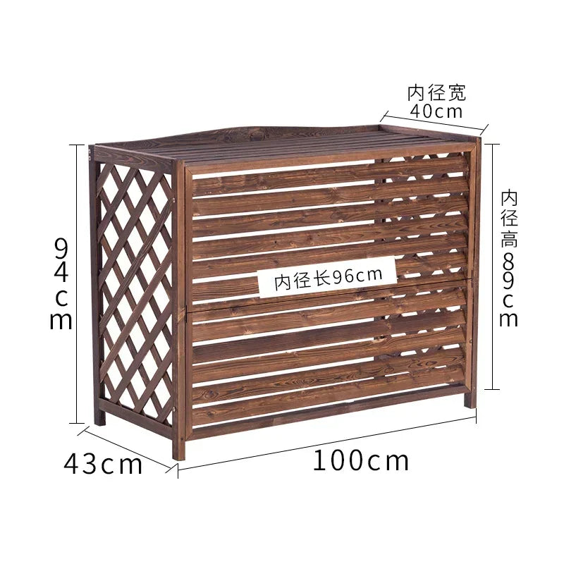 Air Conditioning External Unit Rack Balcony Flower Stand with Hanging Vines,Outdoor Garden Plant Shelf, Functional Garden Stand.