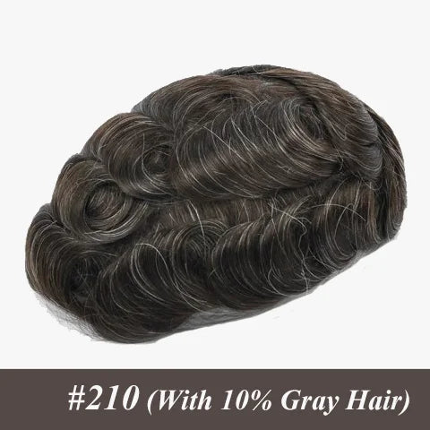Permier Male Hair Prosthesis Ultra-Thin 0.03mm Skin Wigs for men 6" Men's capillary prothesis Toupee 100% Human Hair Men's Wig