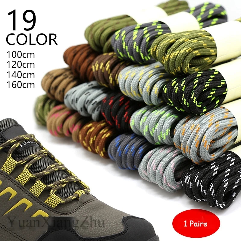 1Pair Round Shoelaces Durable Polyester Shoelace Outdoor Boots Sneakers Laces for Shoes 100/120/140/160cm Shoe Accessories