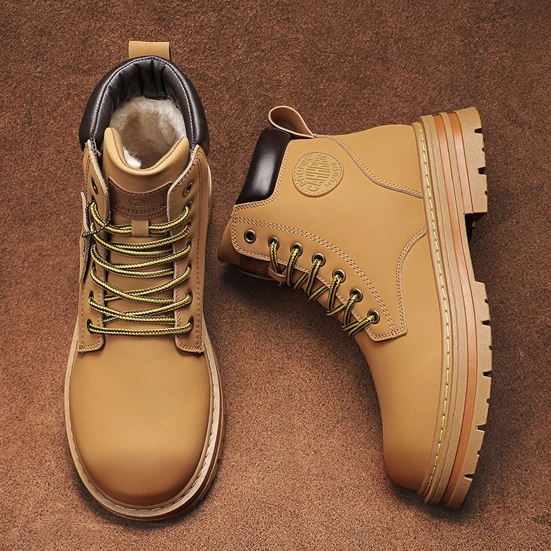 Men Shoes Winter Casual Shoes Lace Up Boots For Outdoor Shoes For Man