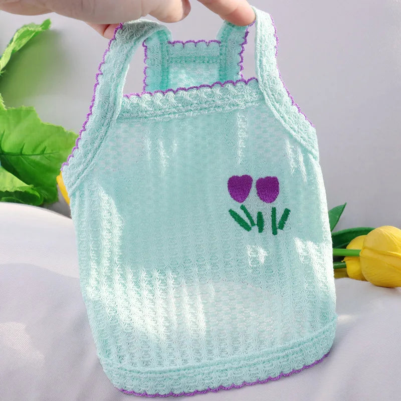 Solid Cotton Dog Vest Breathable Summer