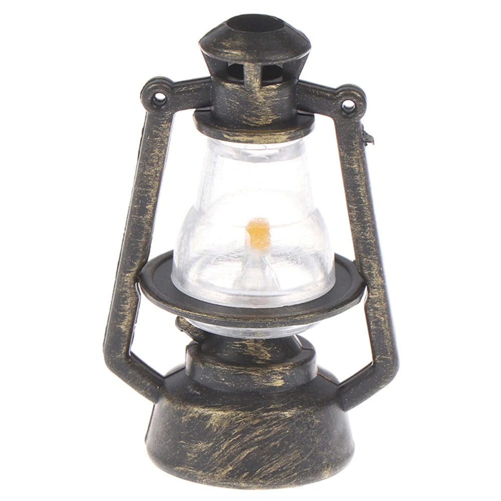 1:6 1:12 Scale Micro Landscape Pretend Play Dollhouse Accessories Mini Kerosene Lantern Miniature Oil Lamp Scene Ornaments