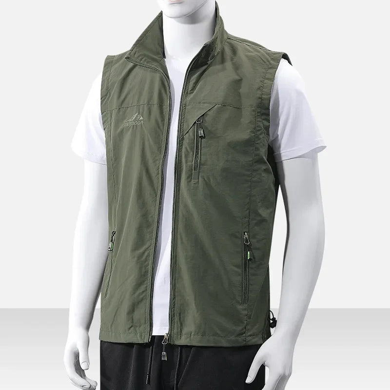 Spring and Summer Vest Jacket for Casual Sports, Waterproof, Windproof, Breathable, Ultra-thin Men's Fishing Vest