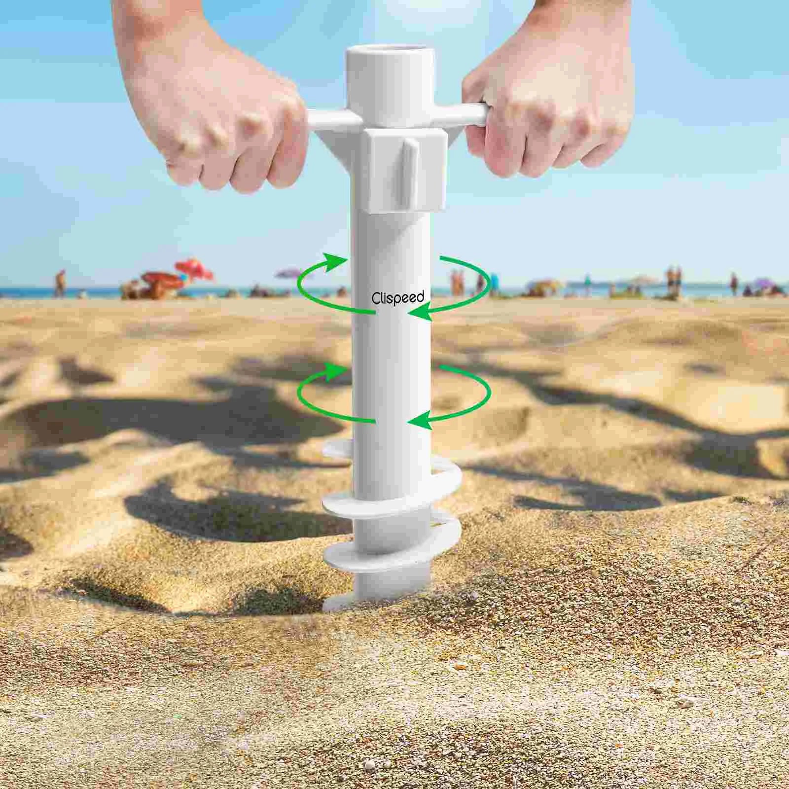 Plastic Beach Umbrella Sand Anchor Patio Stand Garden Parasol Base Outdoor Furniture Vacation Accessories Clispeed Anti Rust
