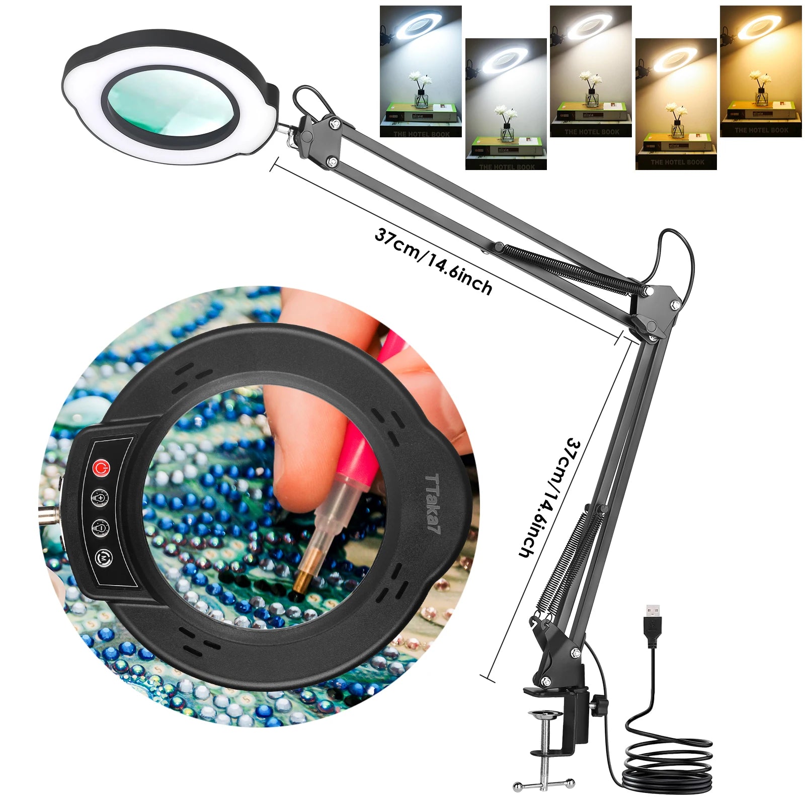 72LED Illuminated Magnifier 8X/10X USB