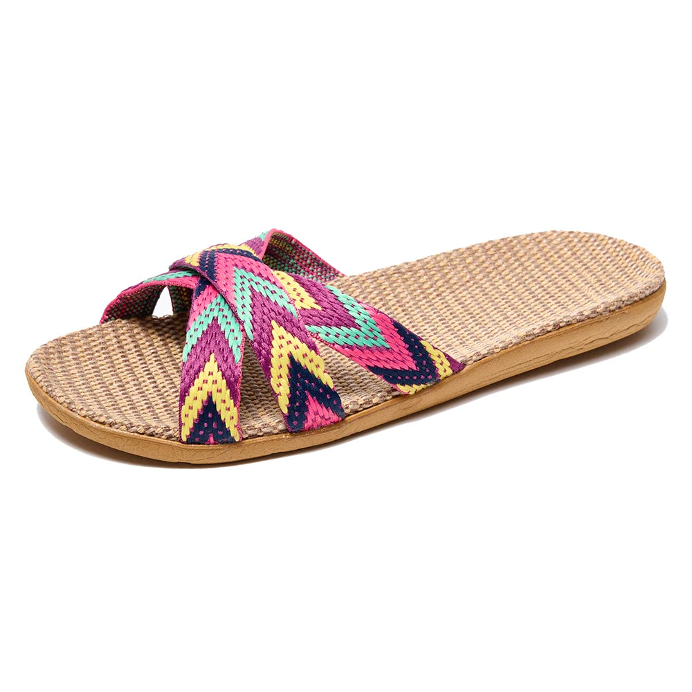 BAIRUILUN Summer Mens Slippers Shoes For Men EVA Flat Sandals Linen Lightweight Casual Slippers Women For Home Free Shipping