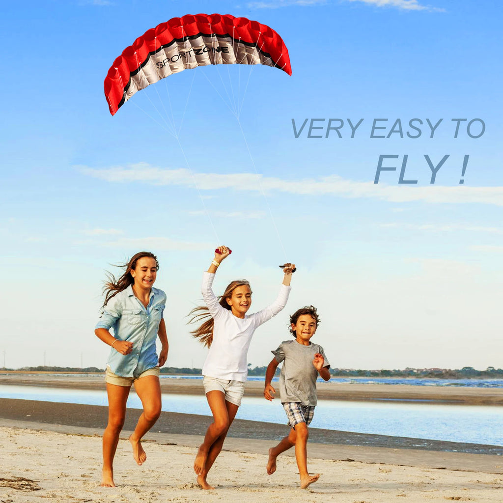 High Quality  2.5m Red Dual Line Parafoil Kite  WithFlying Tools Power Braid Sailing Kitesurf Rainbow Sports Beach