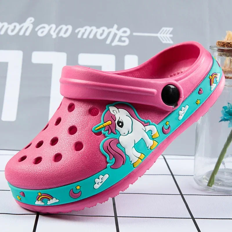 Children Boys Slippers Cartoon Excavator Clogs