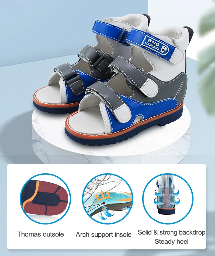Ortoluckland Baby Boys Sandals New Children Orthopedic Flatfeet Shoes Summer Toddler  Arch Support Footwear Size20 To36
