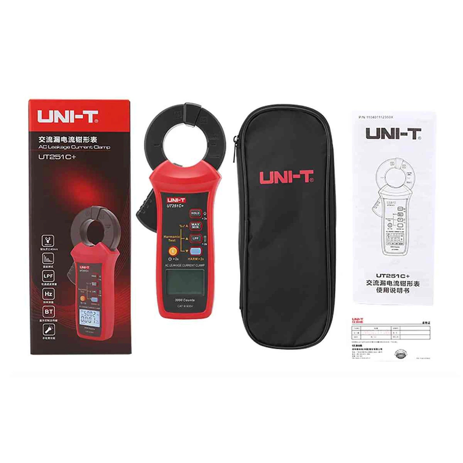 UNI-T UT251C+ Digital Clamp Meter for AC Leakage Current Measurement 0- 60A Auto Range Peak Hold Bluetooth Data Transfer