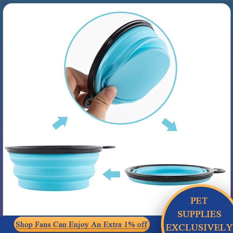 350ml/1000ml Folding Cat Dog Water Bowl Silicone Collapsible Dishes Pet Bowl Outdoor Puppy Food Container Feeder Dropshopping