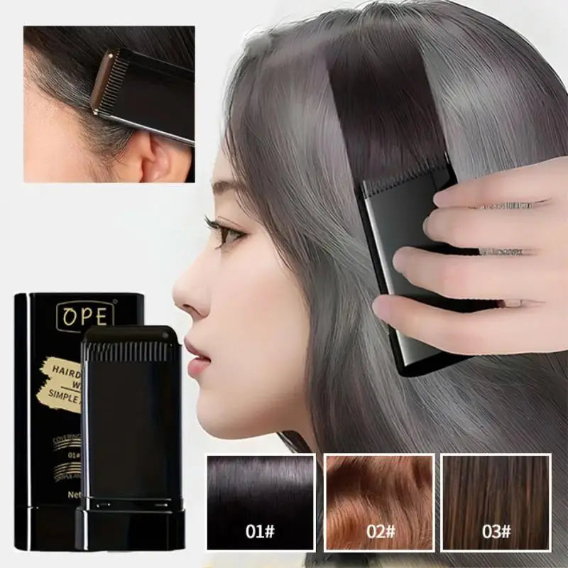 20g quick hair dye stick - permanent coverage, long-lasting effect, portable applicator brush design, touch up the color at home