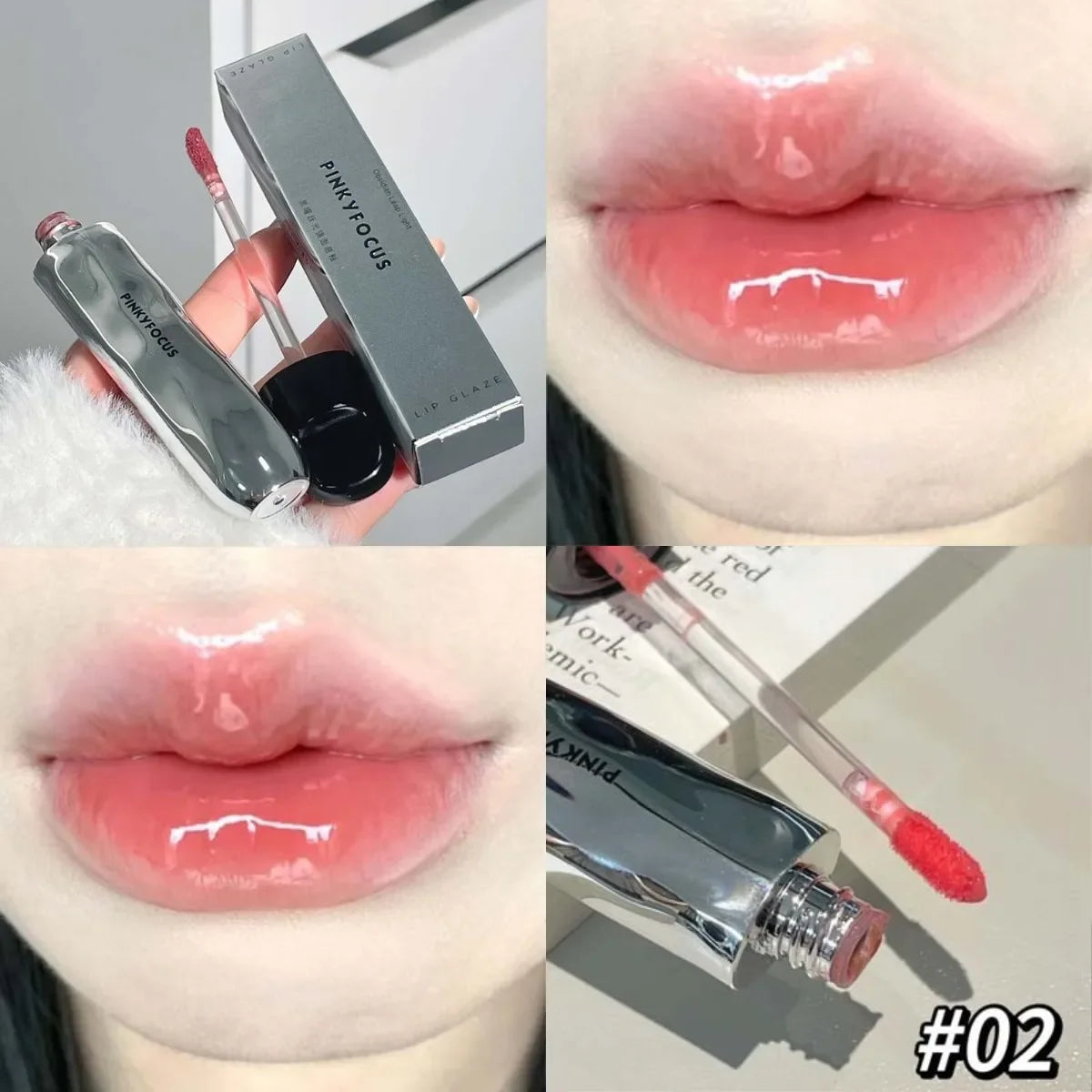 Nude Mirror Lip Gloss Clear Moisturizing Hydrating Water Light Jelly Plump Lip Glaze Oil Lipstick Tint Makeup Korean Cosmetics