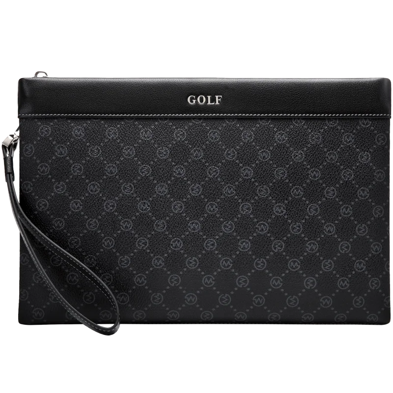 GOLF Men's Handbag Large Capacity Business Men's Bag Business Casual Soft Leather Portable Envelope Bag Mobile phone bag