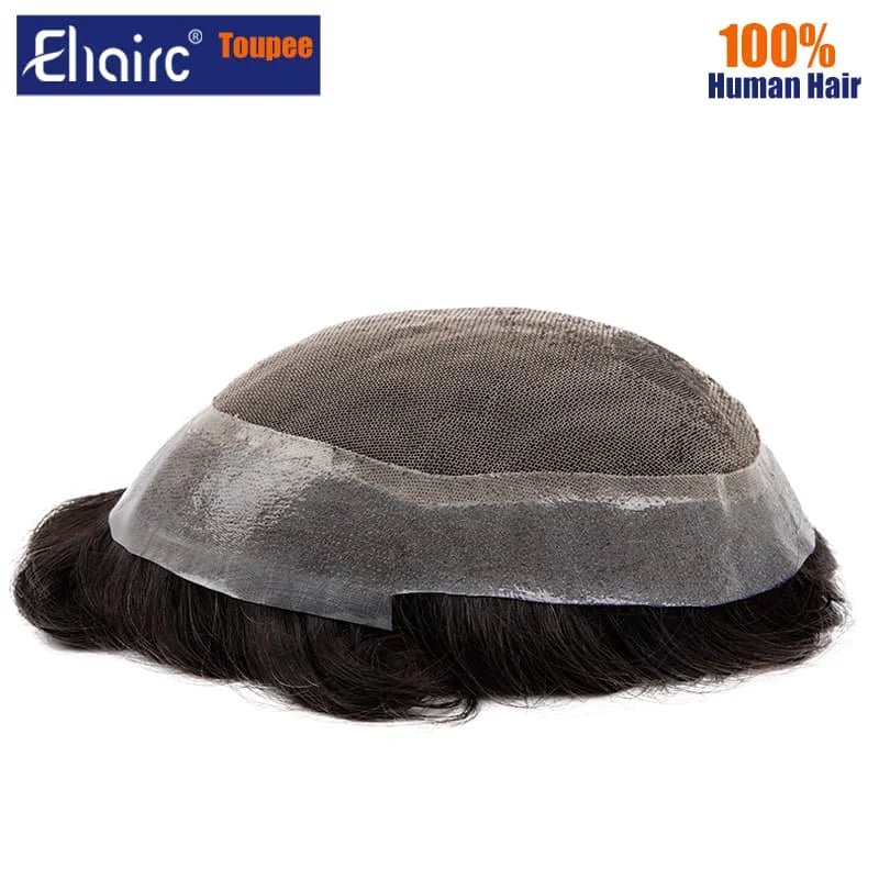 Australia Sale --Male Hair Prosthesis Men's Wig Lace and PU Breathable Toupee Men 6" Wigs For Men Natural Hairline Men's Wigs