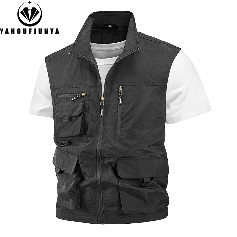 Men Sleeveless Fishing Vest Multi Pocket 2024