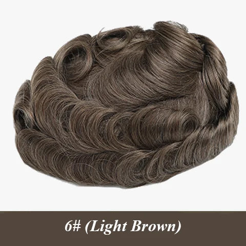 Australia Sale --Male Hair Prosthesis Men's Wig Lace and PU Breathable Toupee Men 6" Wigs For Men Natural Hairline Men's Wigs