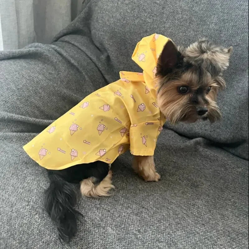 Dog Raincoat Summer Fashion Short Sleeve Dog Waterproof Clothes Puppy Coat Dog Raincoat Outdoor Coat Bichon Schnauzer Welsh