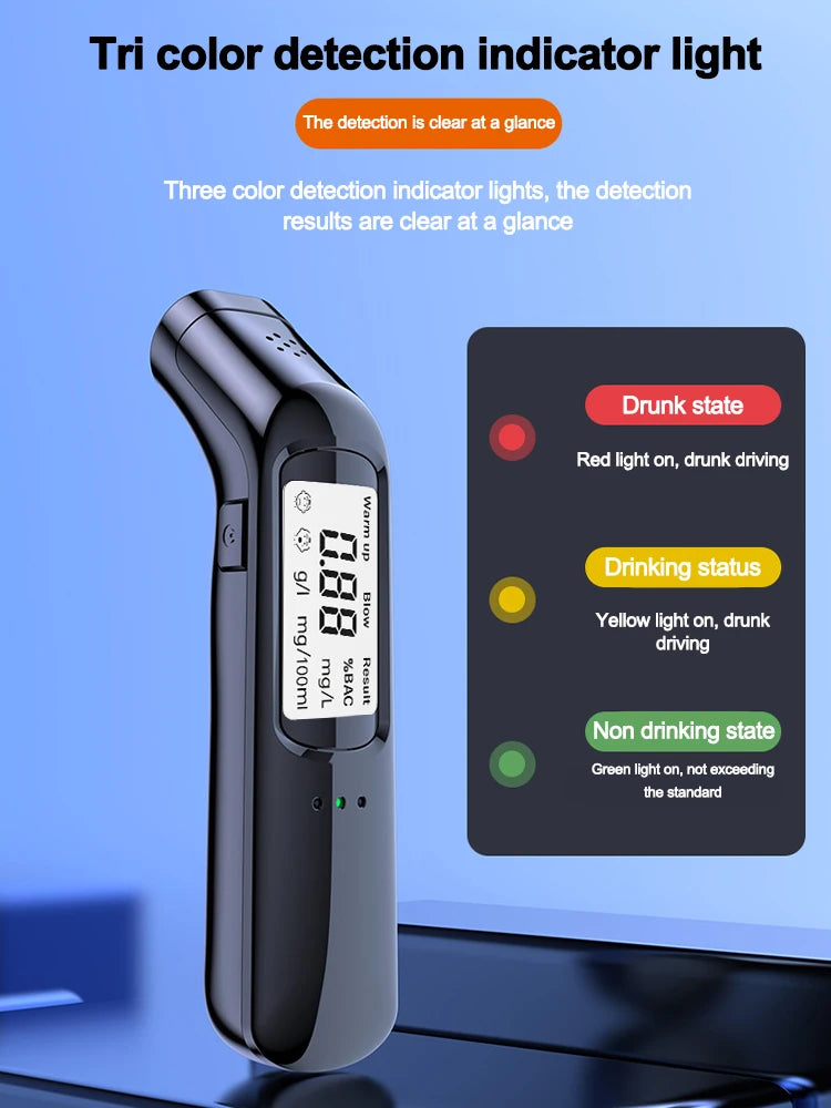 Portable Breathalyzer Alcohol Tester LCD