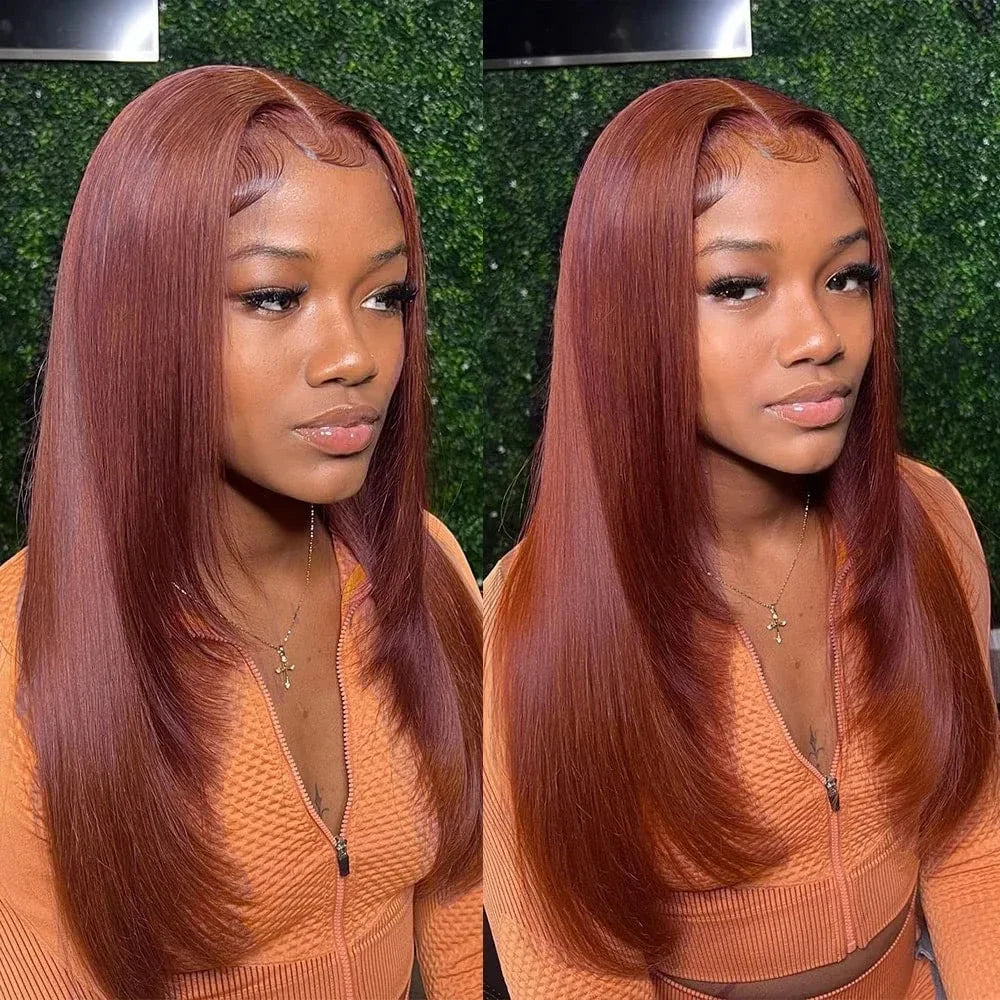 HD Lace Front Wig - Copper Red Layered
