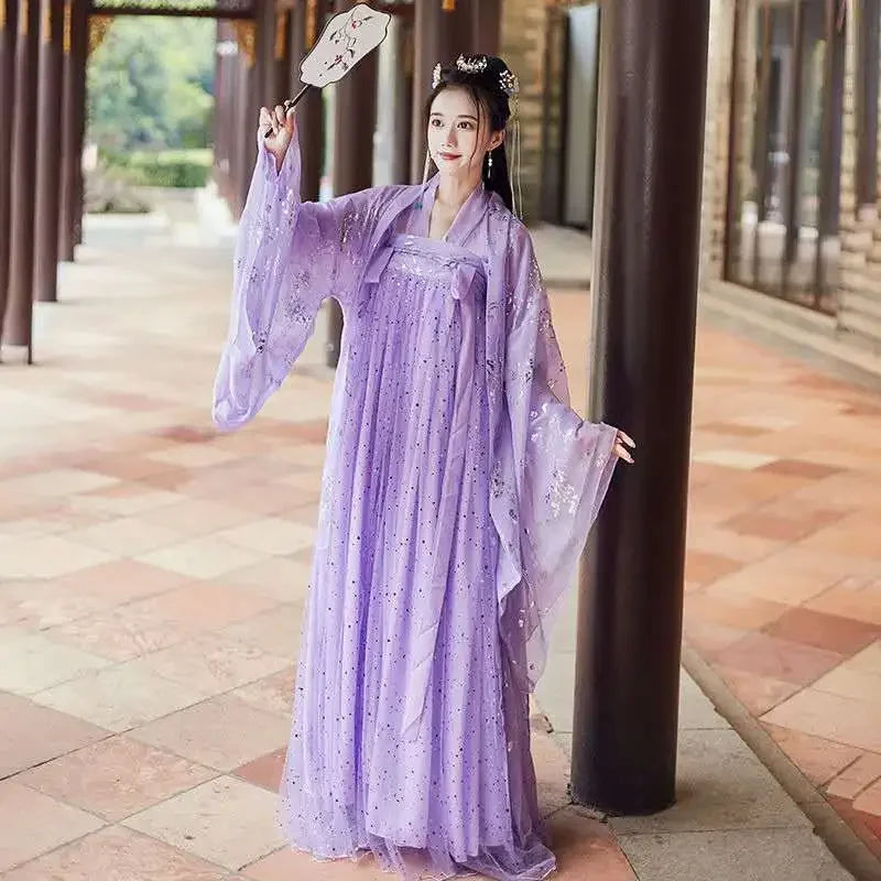 Summer Chinese Hanfu Princess Dress Women Fairy Folk with Kimono Female Dance Oriental Costume Chinese Clothes