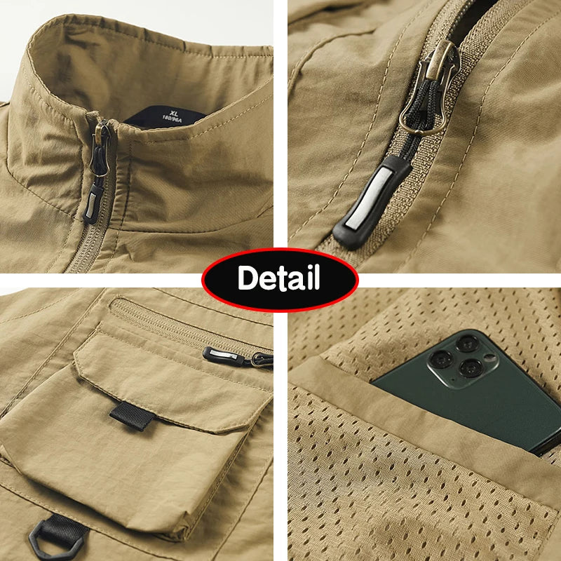 Men Sleeveless Fishing Vest Multi Pocket 2024