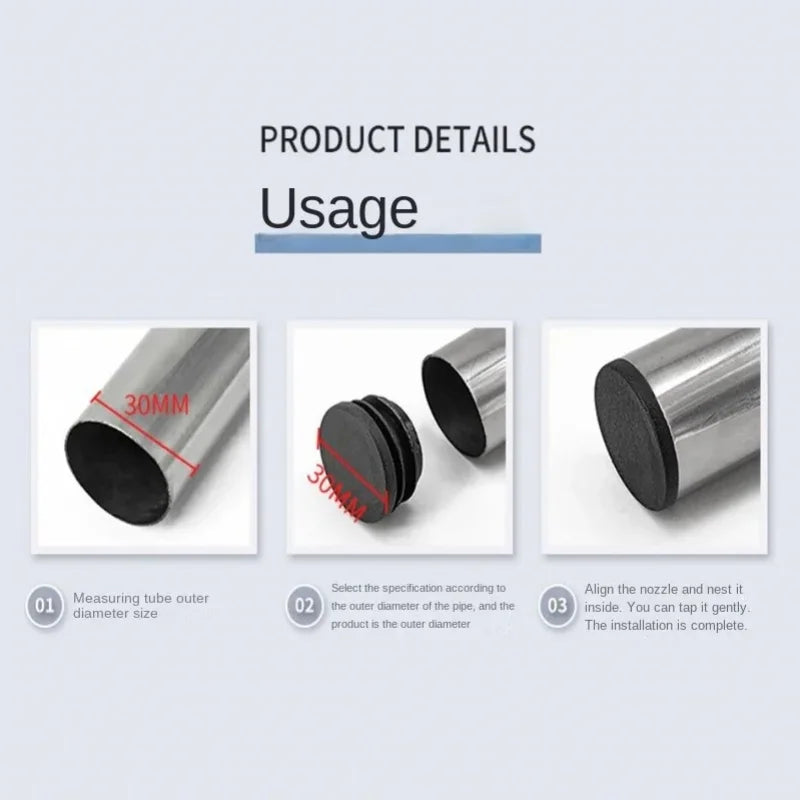 8pcs Round Plastic Pipe End Cap Inserts