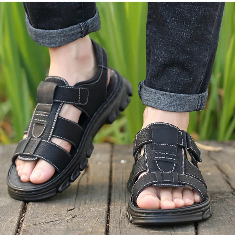 Men's Leather Beach Sandals Summer 2024